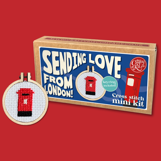 Sending Love from London! Mini Matchbox Cross Stitch Kit