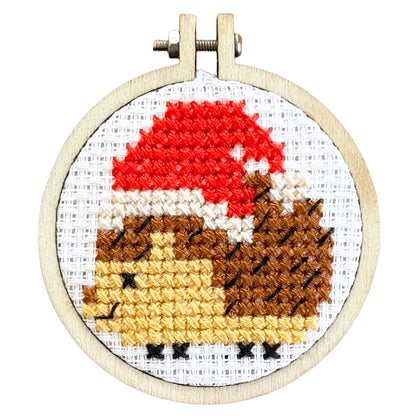 Snuffling Through the Snow! Mini Matchbox Cross Stitch Kit