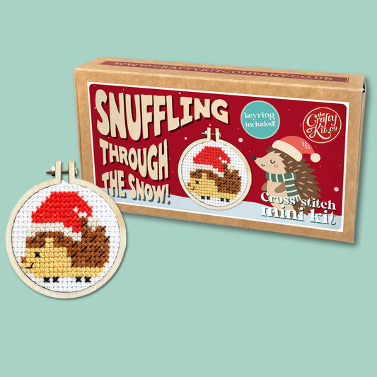 Snuffling Through the Snow! Mini Matchbox Cross Stitch Kit