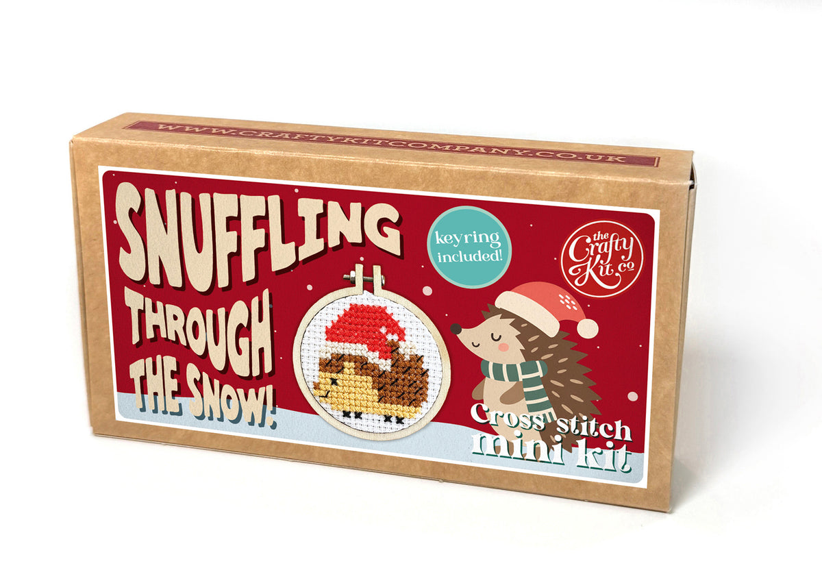Snuffling Through the Snow! Mini Matchbox Cross Stitch Kit