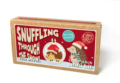 Snuffling Through the Snow! Mini Matchbox Cross Stitch Kit