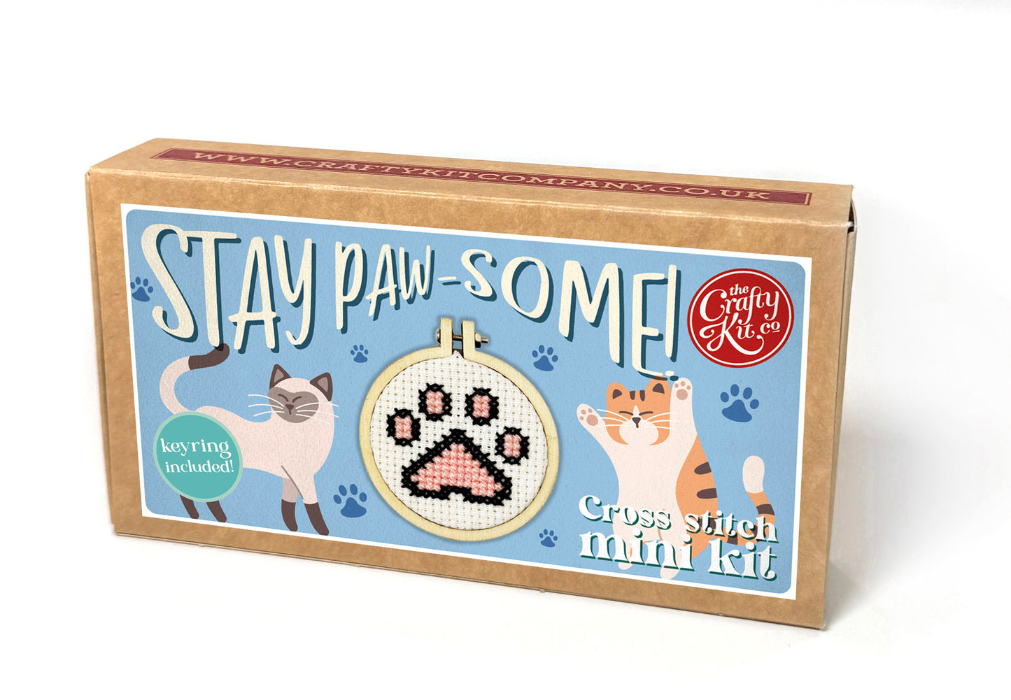 Stay Paw-some! Mini Matchbox Cross Stitch Kit