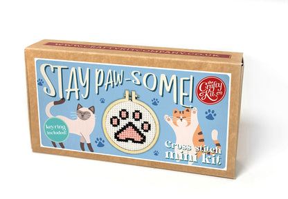 Stay Paw-some! Mini Matchbox Cross Stitch Kit