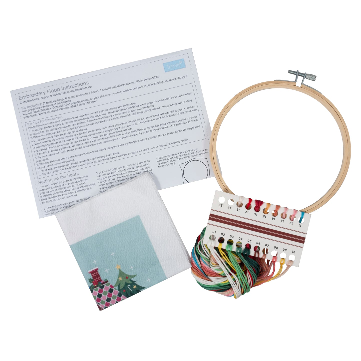 Christmas Cottage Embroidery Hoop Craft Kit