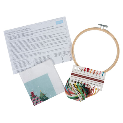 Christmas Cottage Embroidery Hoop Craft Kit