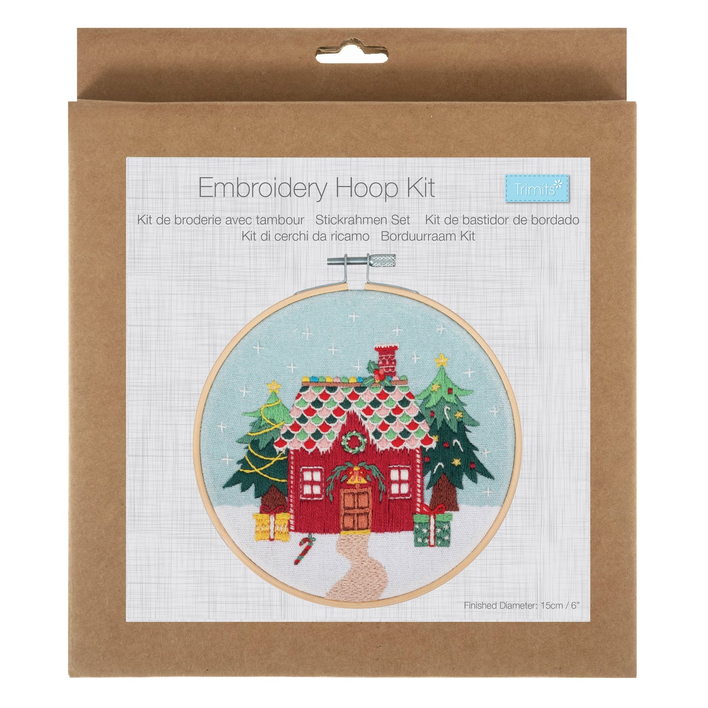 Christmas Cottage Embroidery Hoop Craft Kit