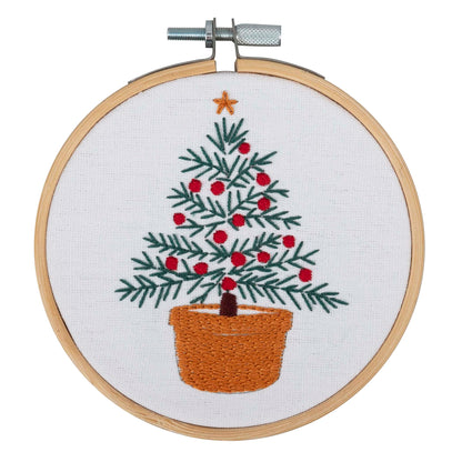 Trimits Christmas Tree Embroidery Hoop Craft Kit