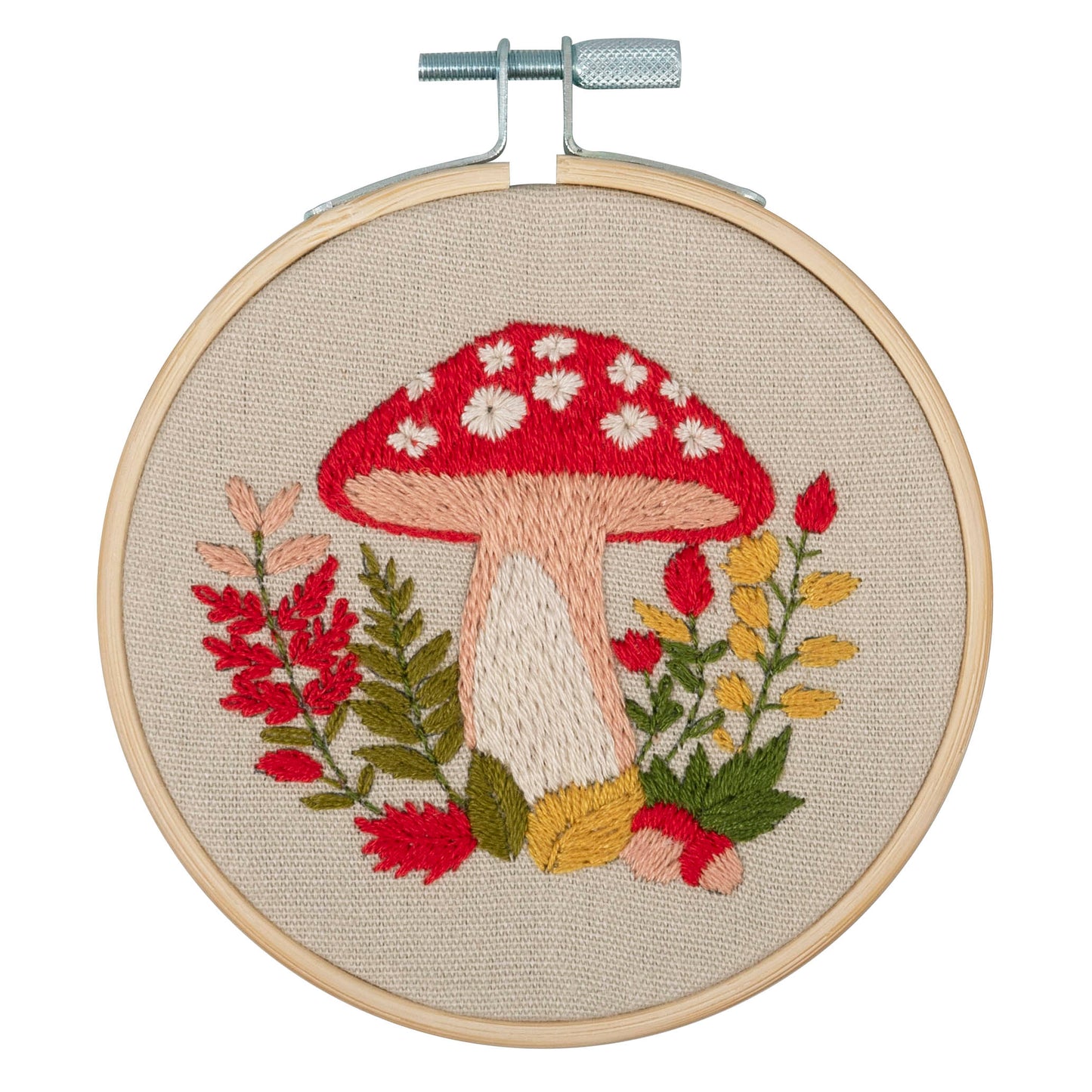 Trimits Woodland Toadstool Embroidery Hoop Craft Kit
