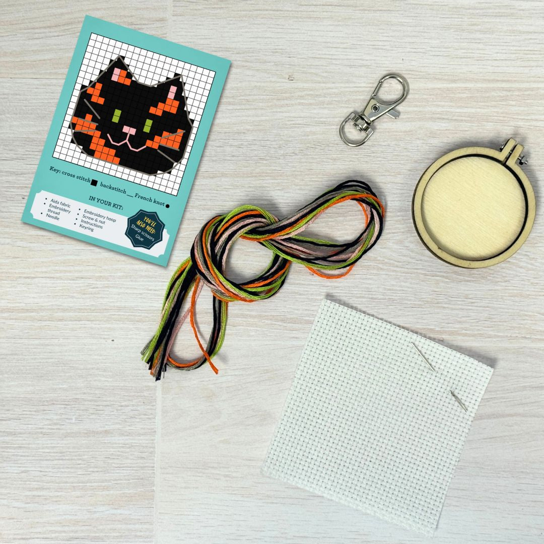 Life is Better with Cats Mini Matchbox Cross Stitch Kit