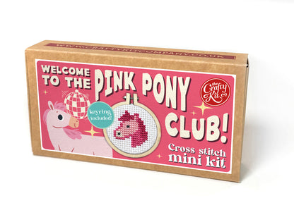 Welcome to the Pink Pony Club! (pony) Mini Matchbox Cross Stitch Kit