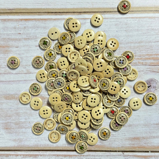 Mixed Wooden Buttons Pack