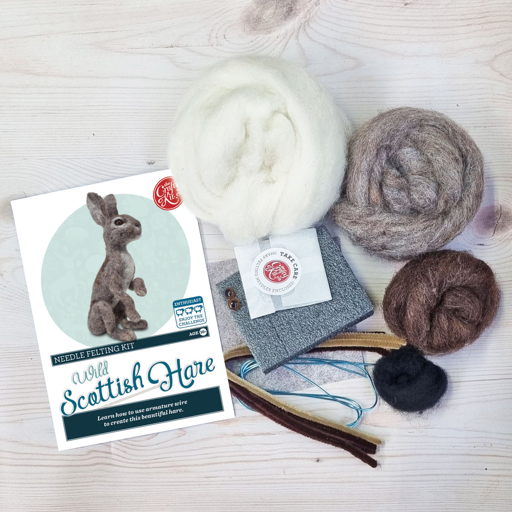 Wild Scottish Hare Needle Felting Craft Kit The Crafty Kit Company