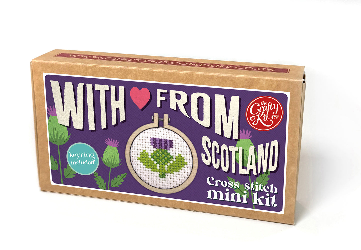 With Love from Scotland (Thistle) Mini Matchbox Cross Stitch Kit