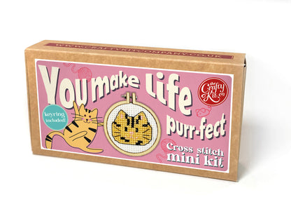 You Make Life Purr-fect Mini Matchbox Cross Stitch Kit