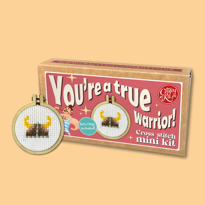 You're a True Warrior! Mini Matchbox Cross Stitch Kit