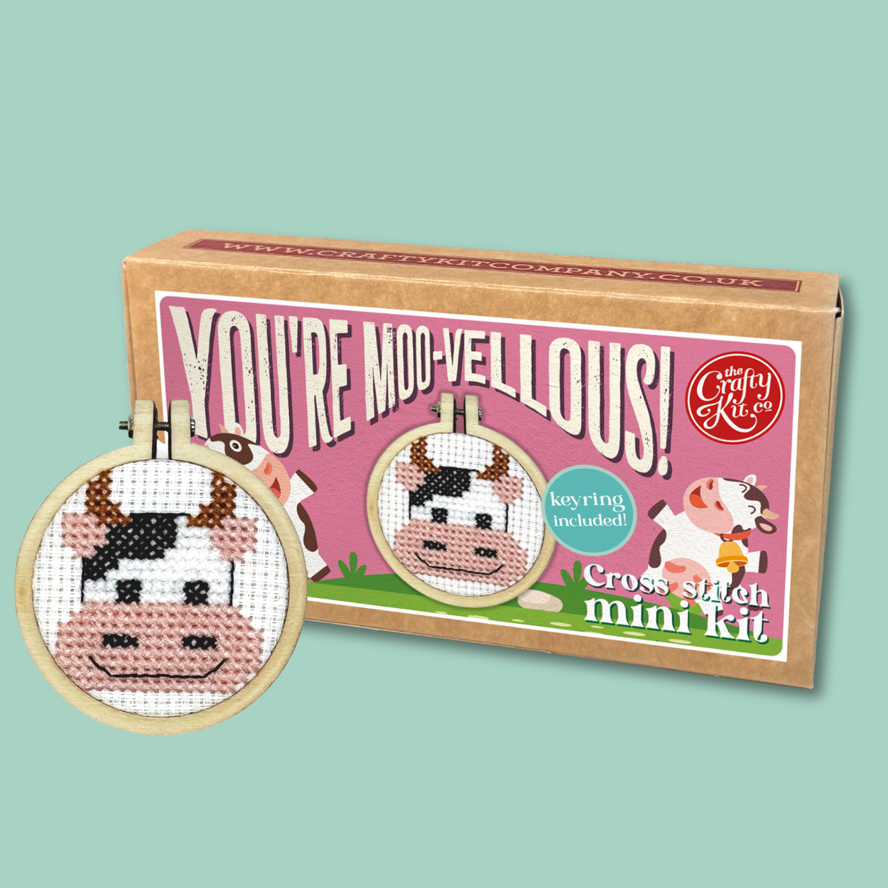 You're Moo-vellous! Mini Matchbox Cross Stitch Kit