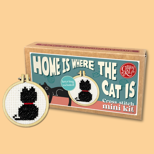 Home is Where the Cat is Mini Matchbox Cross Stitch Kit
