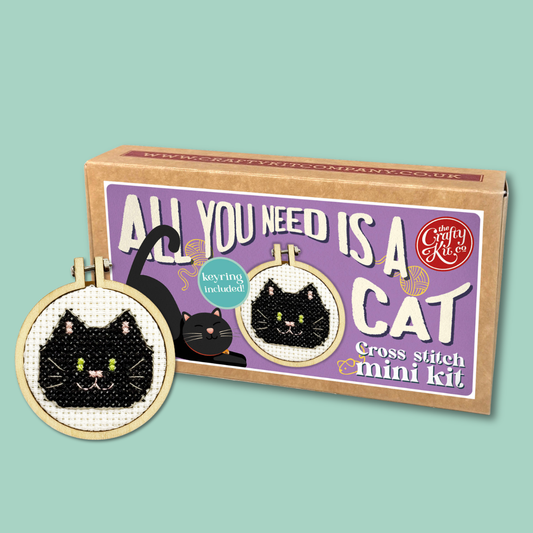 All You Need is a Cat Mini Matchbox Cross Stitch Kit