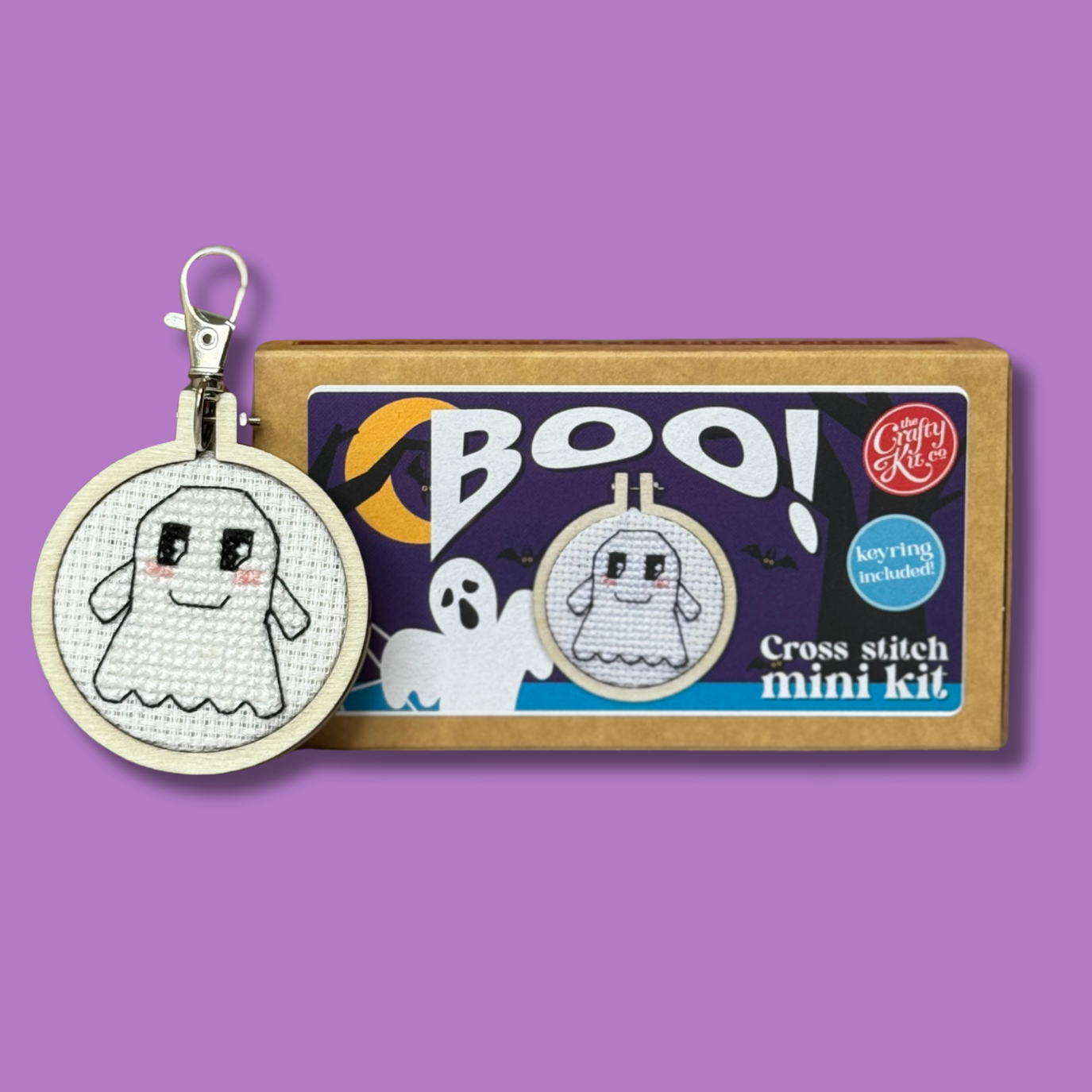 Boo! Halloween Mini Matchbox Cross Stitch Kit