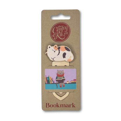 Cat Wooden Bookmark - Calico