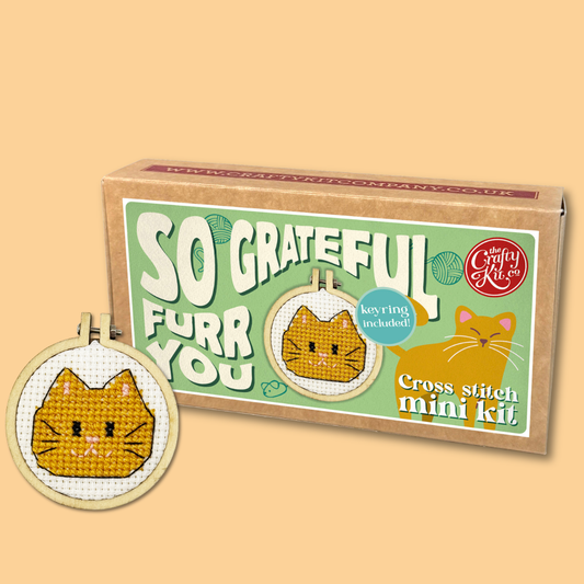 So Grateful Furr You Mini Matchbox Cross Stitch Kit
