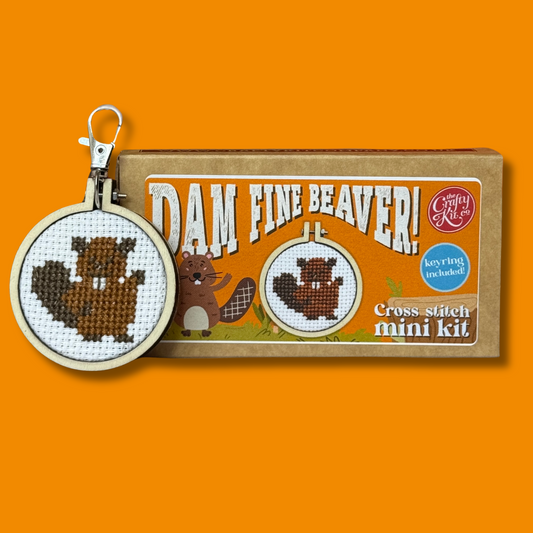 Dam Fine Beaver! Mini Matchbox Cross Stitch Kit