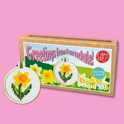 Greetings from Farndale! Mini Matchbox Cross Stitch Kit