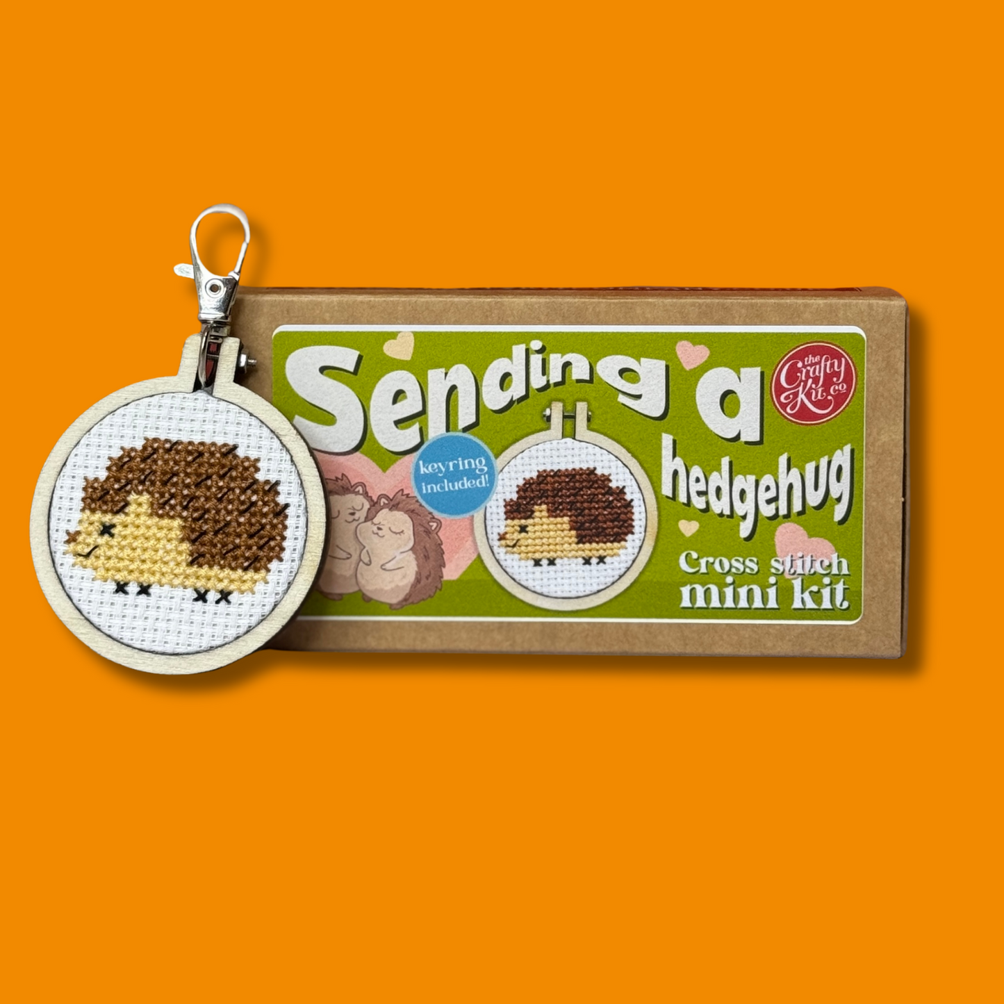 Sending a Hedgehug Mini Matchbox Cross Stitch Kit