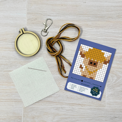 Greetings from The Cotswolds (cow) Mini Matchbox Cross Stitch Kit