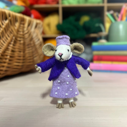 Little Mouse with a Lilac Spotted  Dress