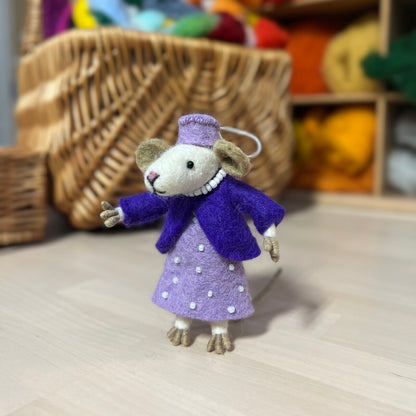 Little Mouse with a Lilac Spotted  Dress