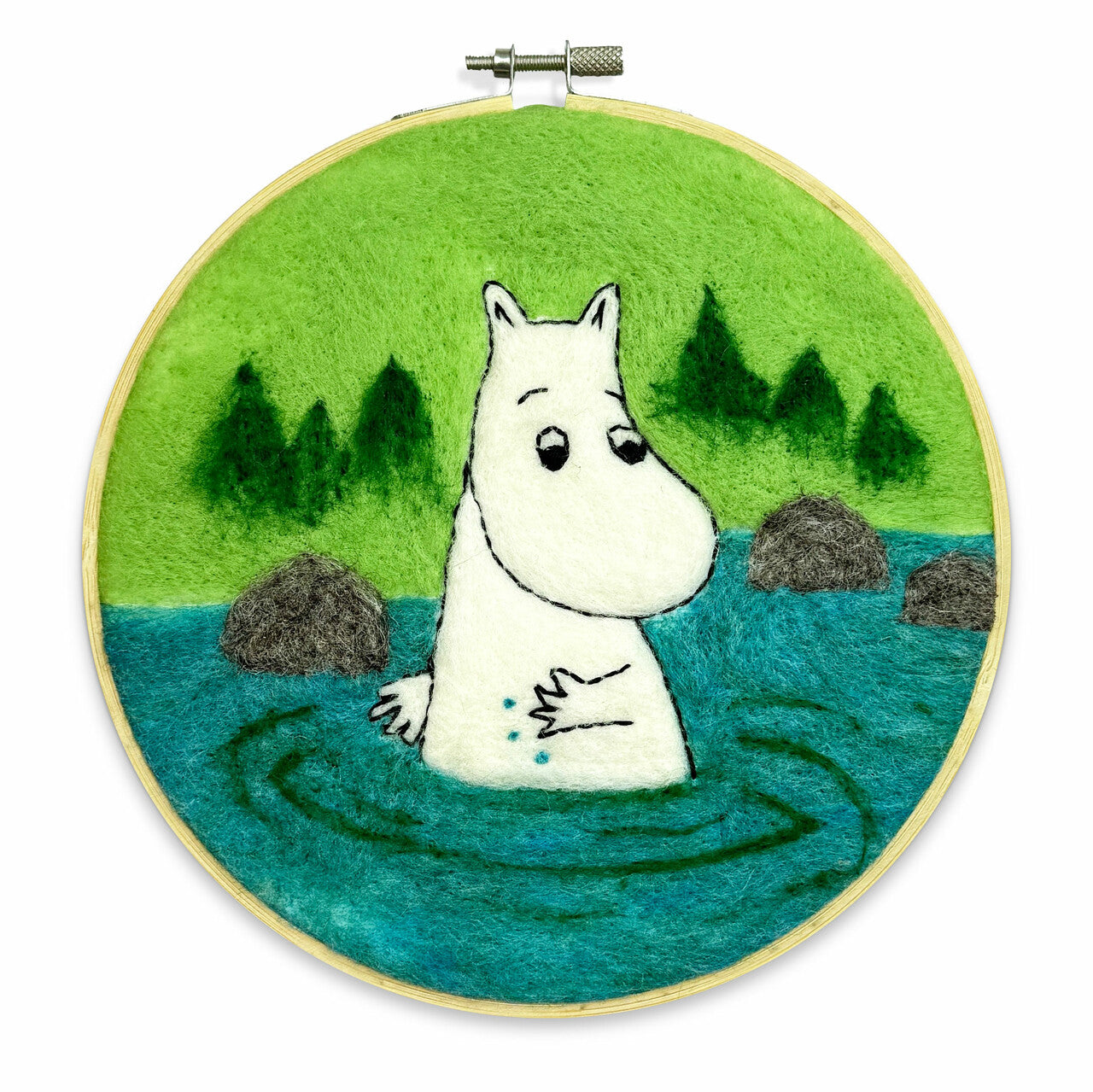 Moomintroll Pattern Painting with Wool | Moomintroll Dipping| Needle Felting Craft Kit ...