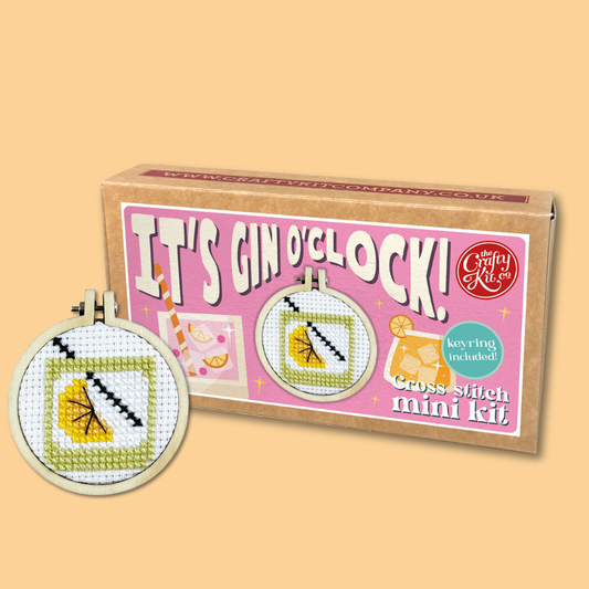 It's Gin O'Clock! Mini Matchbox Cross Stitch Kit