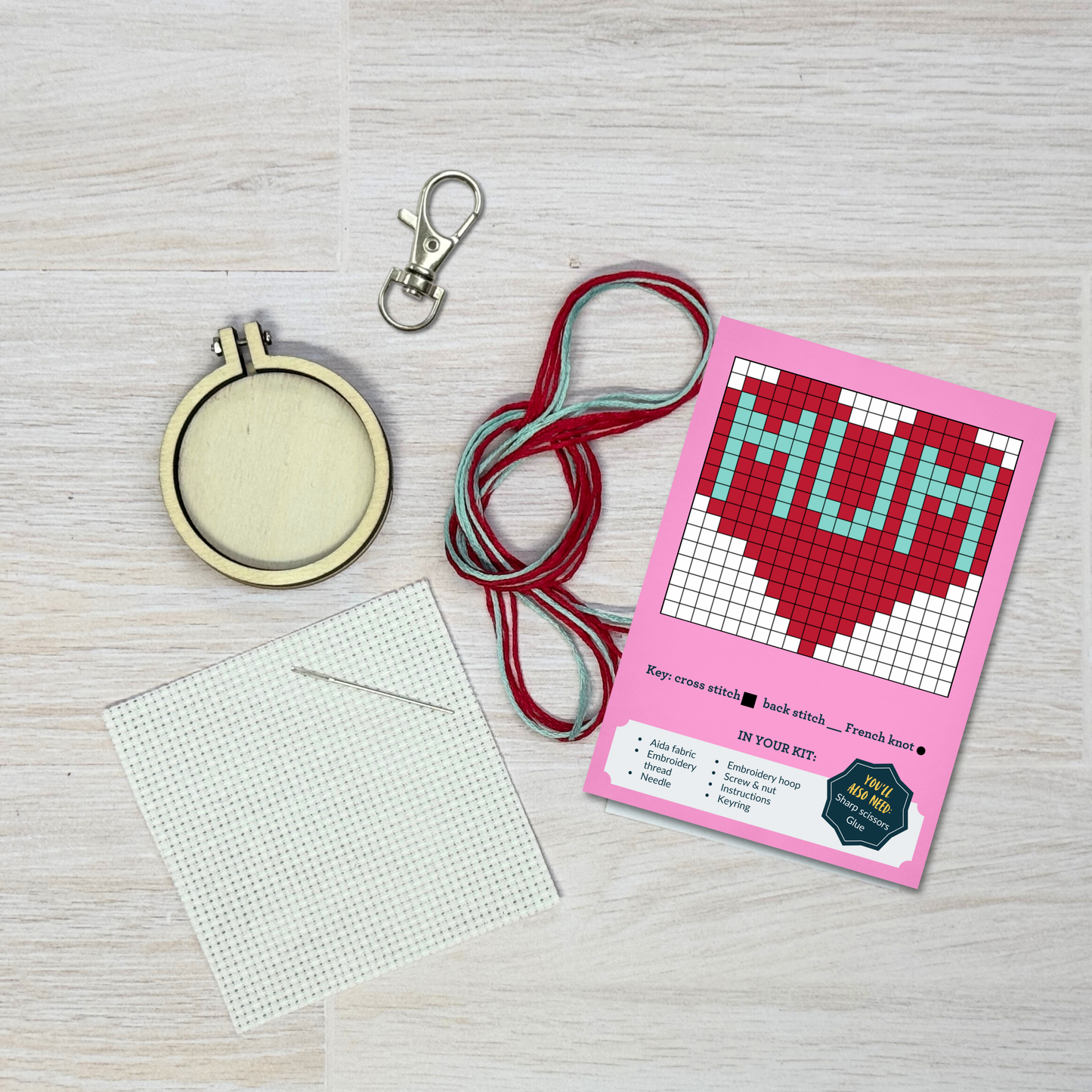 Happy Mother's Day (Heart) Mini Matchbox Cross Stitch Kit