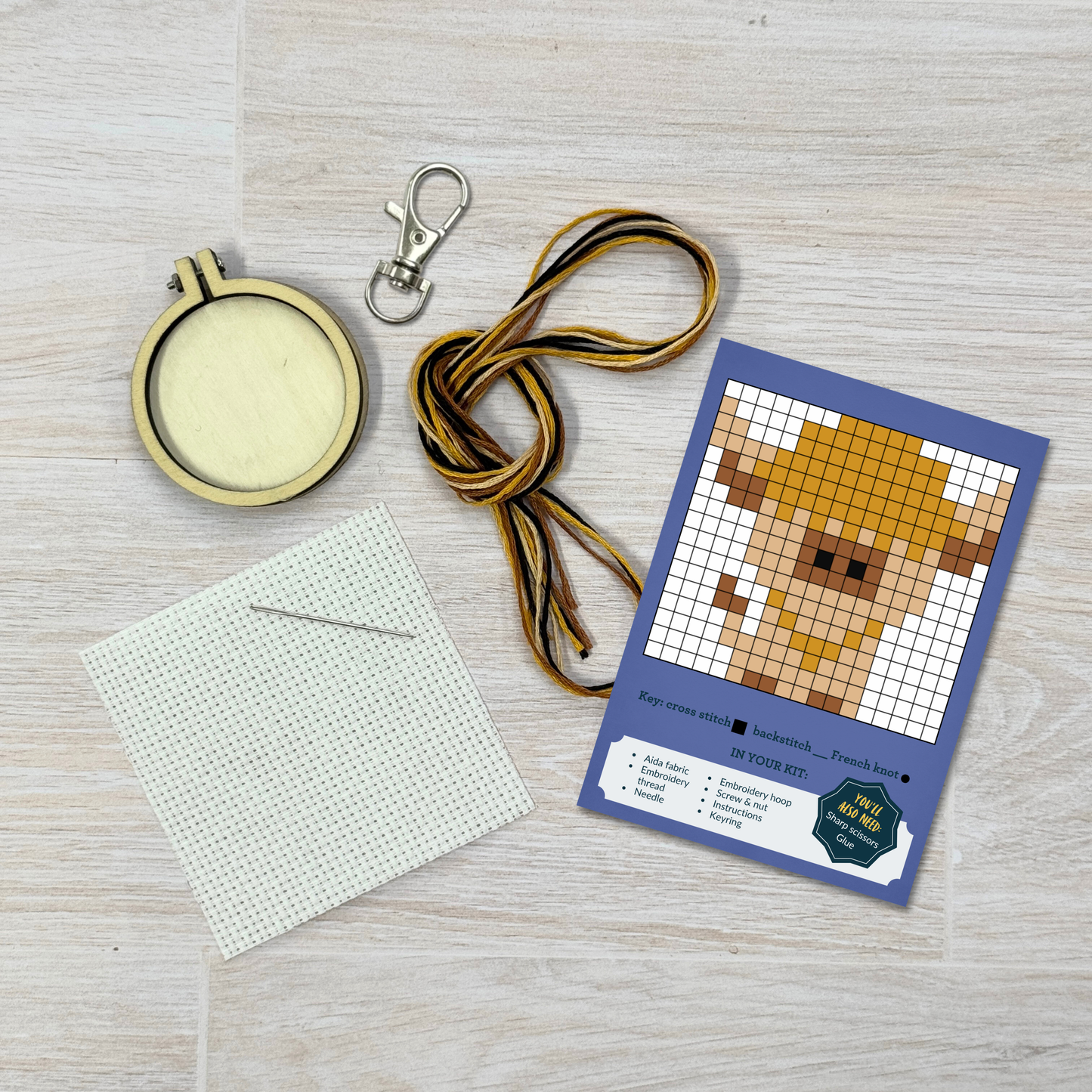 With Love from Edinburgh (Highland Cow) Mini Matchbox Cross Stitch Kit