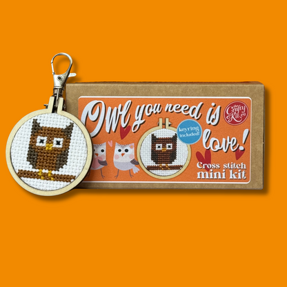 Owl You Need is Love! Mini Matchbox Cross Stitch Kit