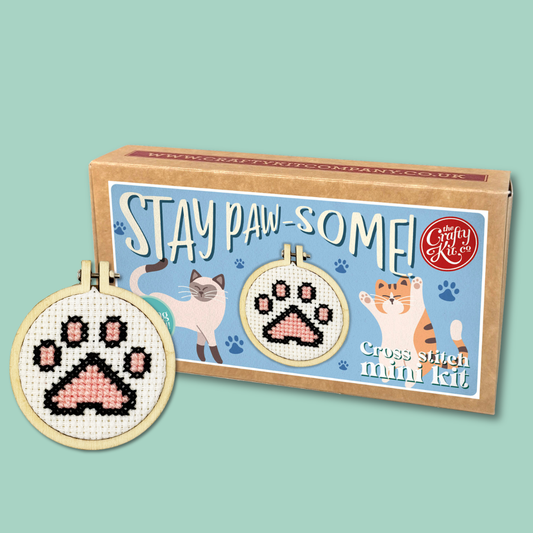 Stay Paw-some! Mini Matchbox Cross Stitch Kit