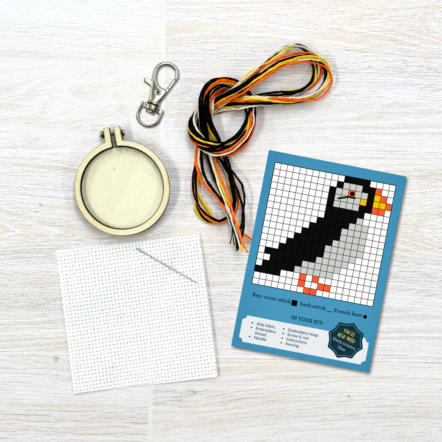 I Puffin Love Orkney! Mini Matchbox Cross Stitch Kit