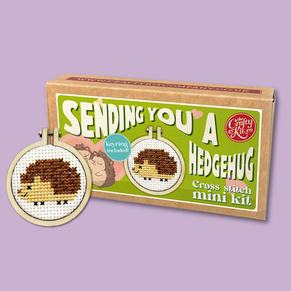 Sending You a Hedgehug Mini Matchbox Cross Stitch Kit
