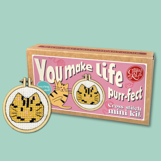 You Make Life Purr-fect Mini Matchbox Cross Stitch Kit