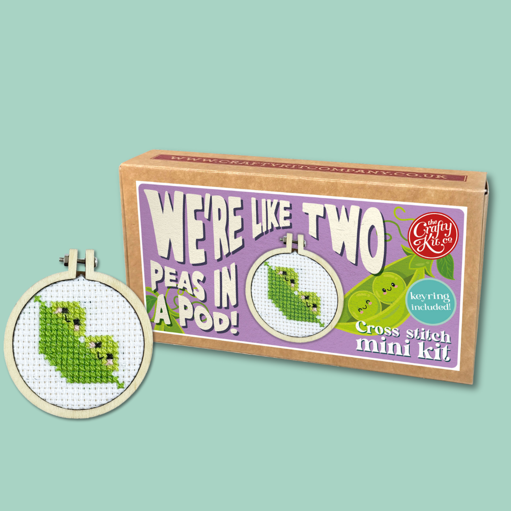 We're Like Two Peas in a Pod! Mini Matchbox Cross Stitch Kit