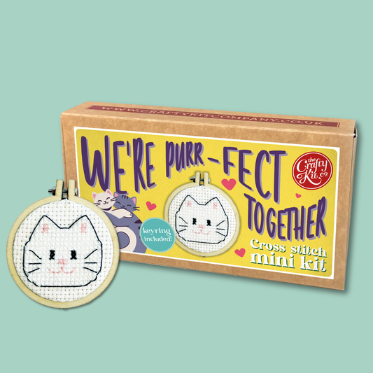 We're Purr-fect Together! Mini Matchbox Cross Stitch Kit