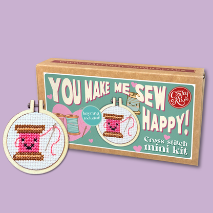 You Make Me Sew Happy! Mini Matchbox Cross Stitch Kit