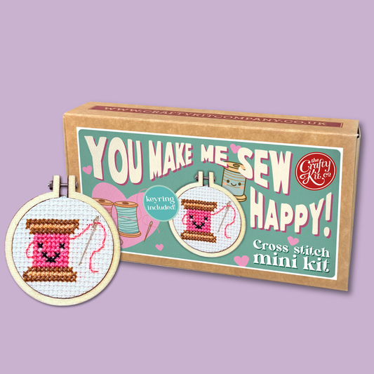You Make Me Sew Happy! Mini Matchbox Cross Stitch Kit