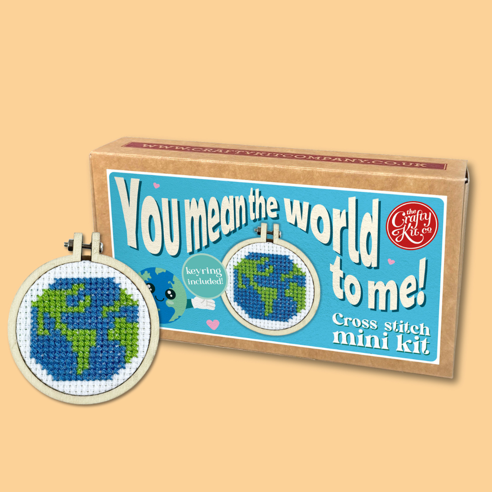 You Mean the World to Me! Mini Matchbox Cross Stitch Kit