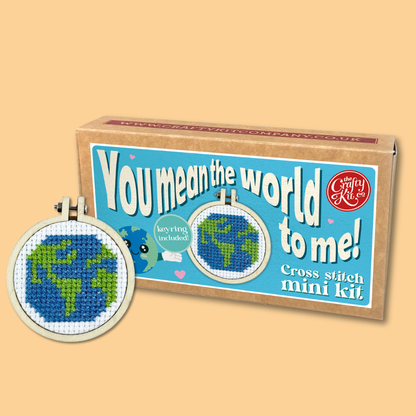 You Mean the World to Me! Mini Matchbox Cross Stitch Kit