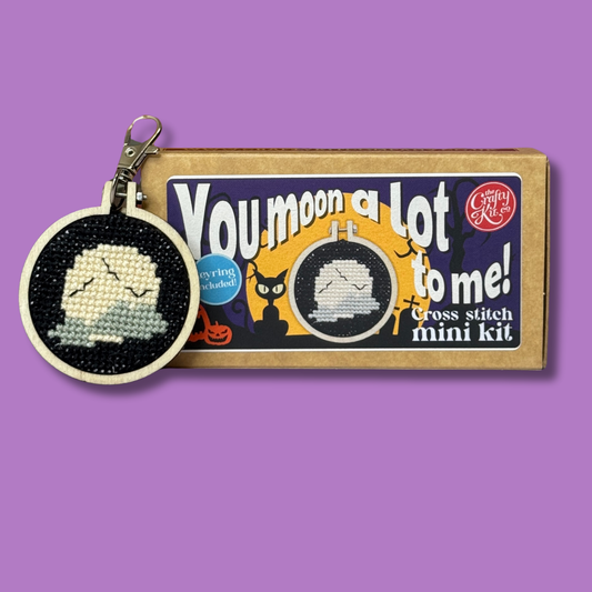You Moon a Lot to Me! Halloween Mini Matchbox Cross Stitch Kit