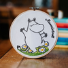 Moomintroll dancing embroidery image