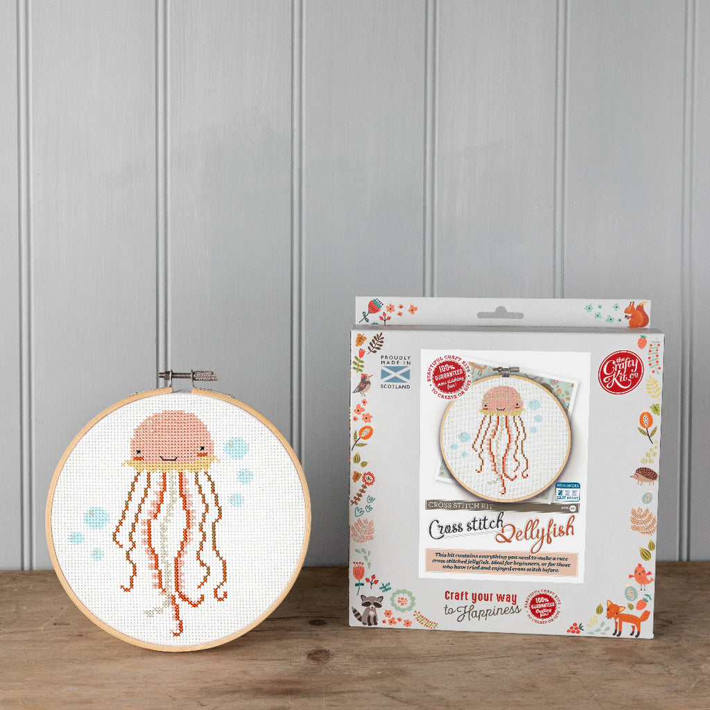 Jellyfish cross stitch and kit box image