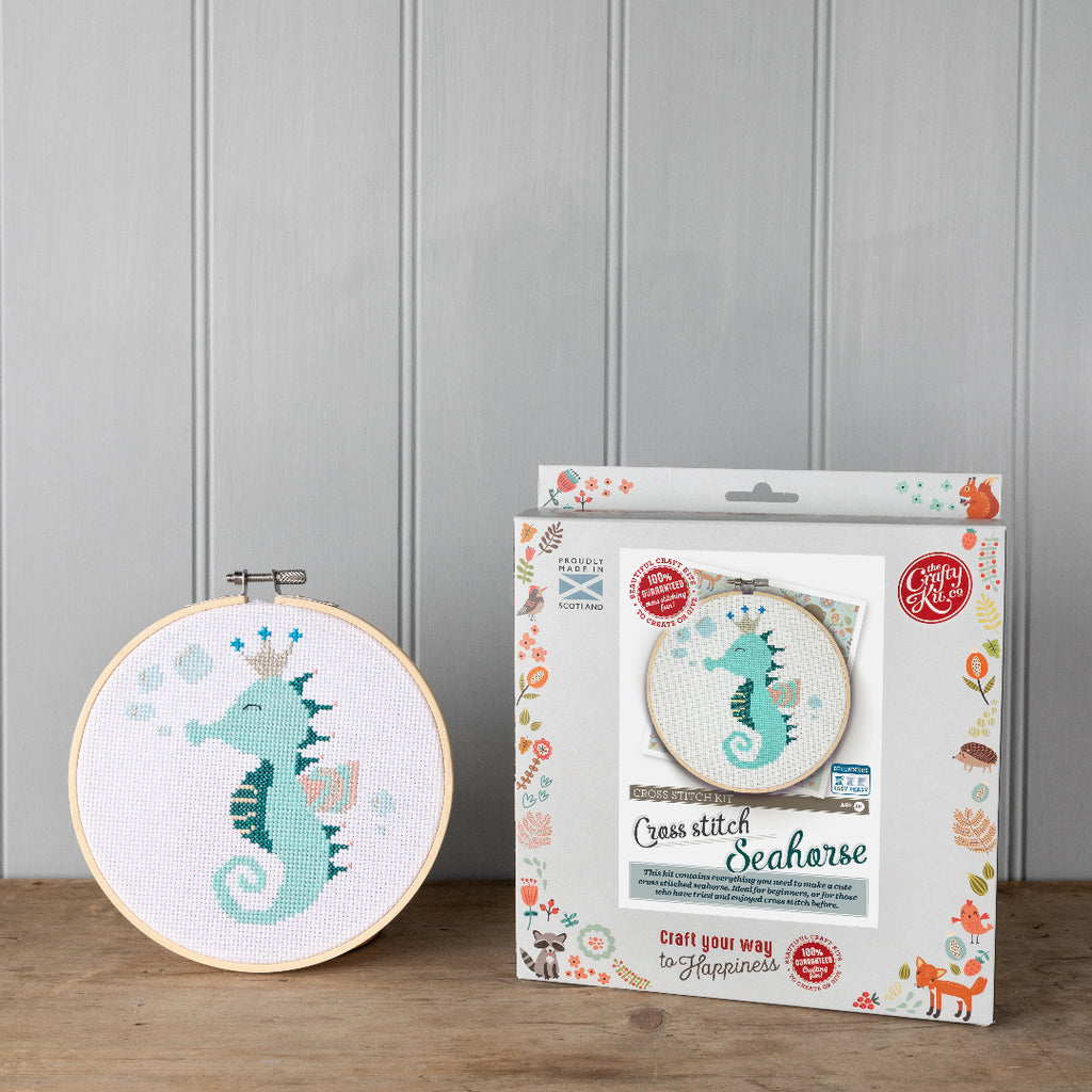 Seahorse Cross Stitch and kit box image